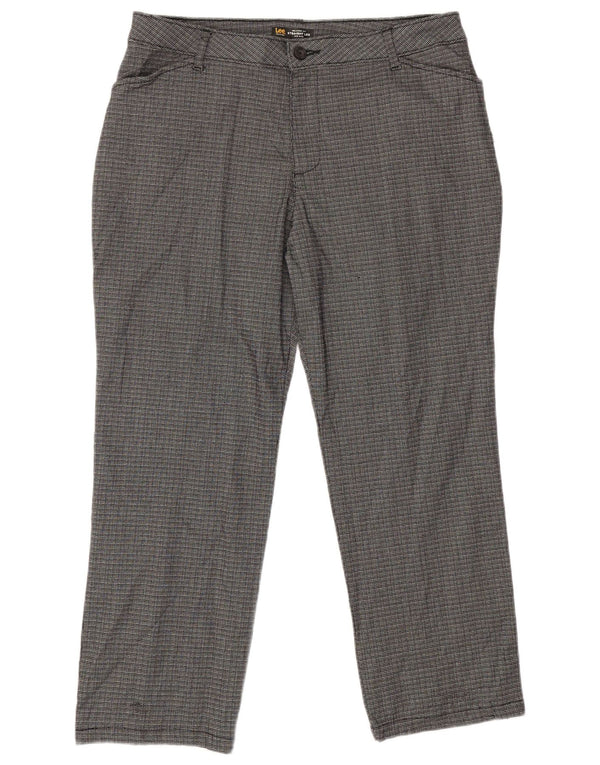 Женские повседневные брюки свободного покроя Lee со средней посадкой, США 14, XL, W34, L26, серая клетка