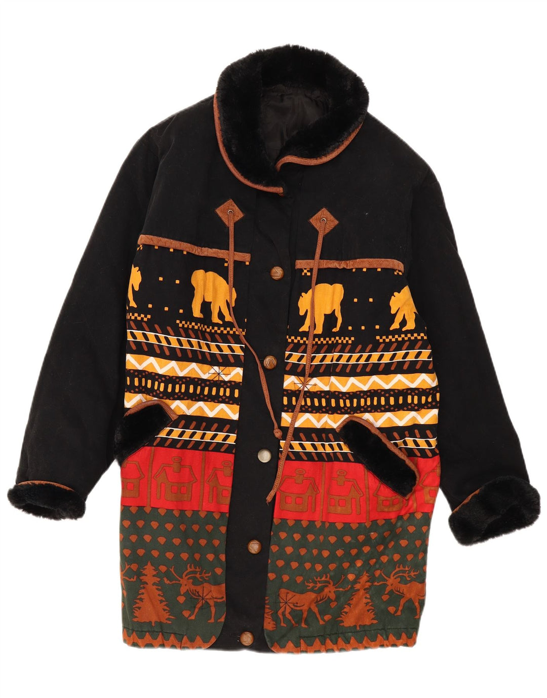 Новое женское пальто Fast UK 16, большое черное платье Fair Isle
