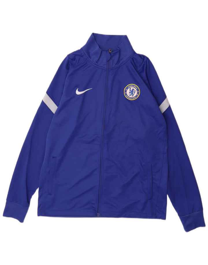 Мужская спортивная куртка Nike Chelsea FC, средний синий полиэстер с цветными блоками