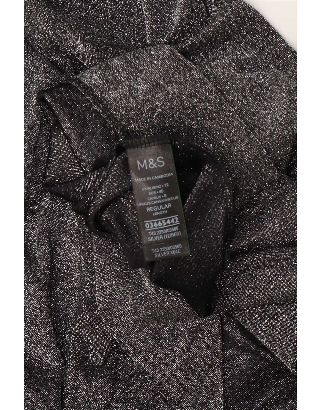Женский топ оверсайз Marks & Spencer с рукавом 3/4, Великобритания 12, средний серебристый в крапинку