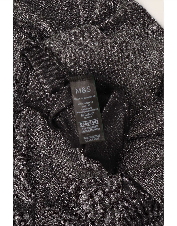 Женский топ оверсайз Marks & Spencer с рукавом 3/4, Великобритания 12, средний серебристый в крапинку