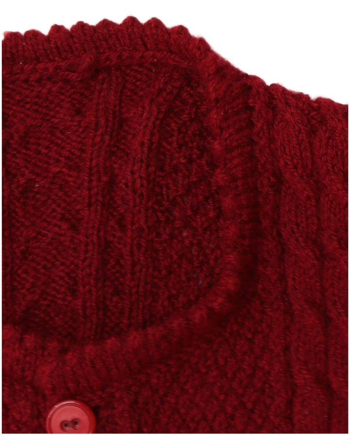 ВИНТАЖНЫЙ женский кардиган-свитер UK 14, большой бордовый