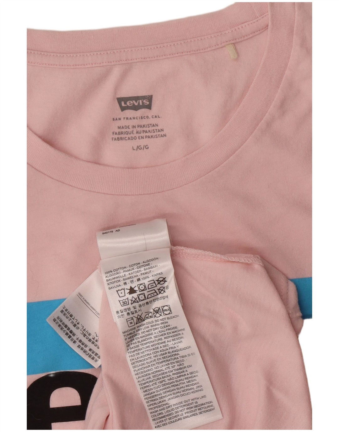 Женская футболка с рисунком Levi's Top UK 16, большая розовая