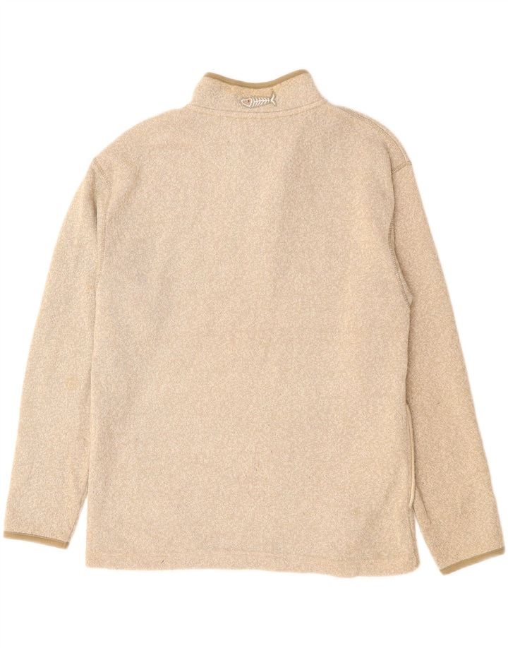 Мужской свитер WEIRD FISH с воротником на молнии, джемпер среднего размера, бежевый, полиэстер