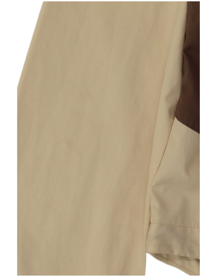 JACK WOLFSKIN Женская куртка-дождевик оверсайз UK 10, маленькая, бежевый, цветной блок