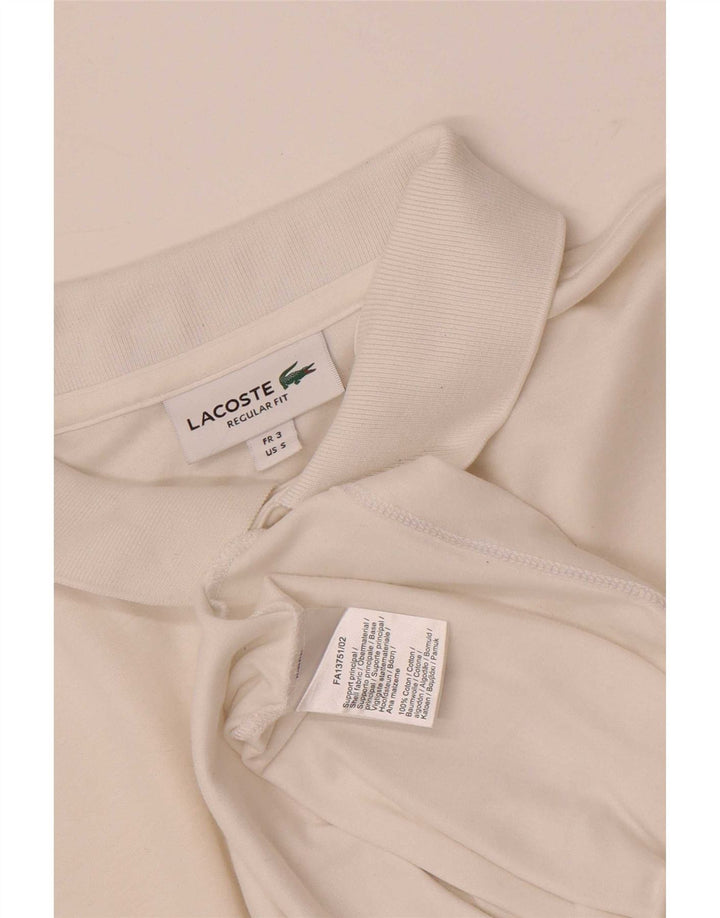 Мужская рубашка-поло стандартного кроя Lacoste, размер 3, маленькая, белый хлопок