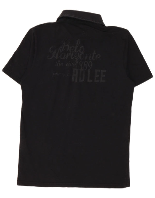 Женская рубашка поло с рисунком Lee UK 10, маленькая, черный хлопок