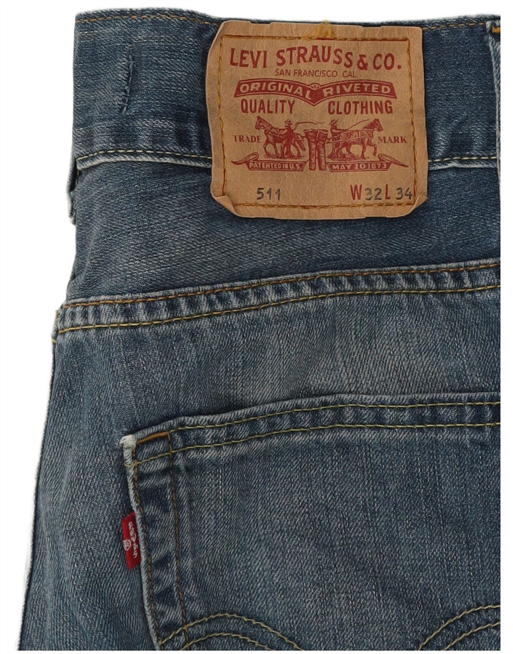 Женские узкие джинсы Levi's 511 W32 L34 синие, хлопок