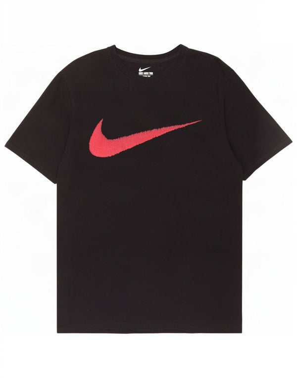 Мужская футболка спортивного кроя с графическим рисунком Nike, большой черный хлопковый топ