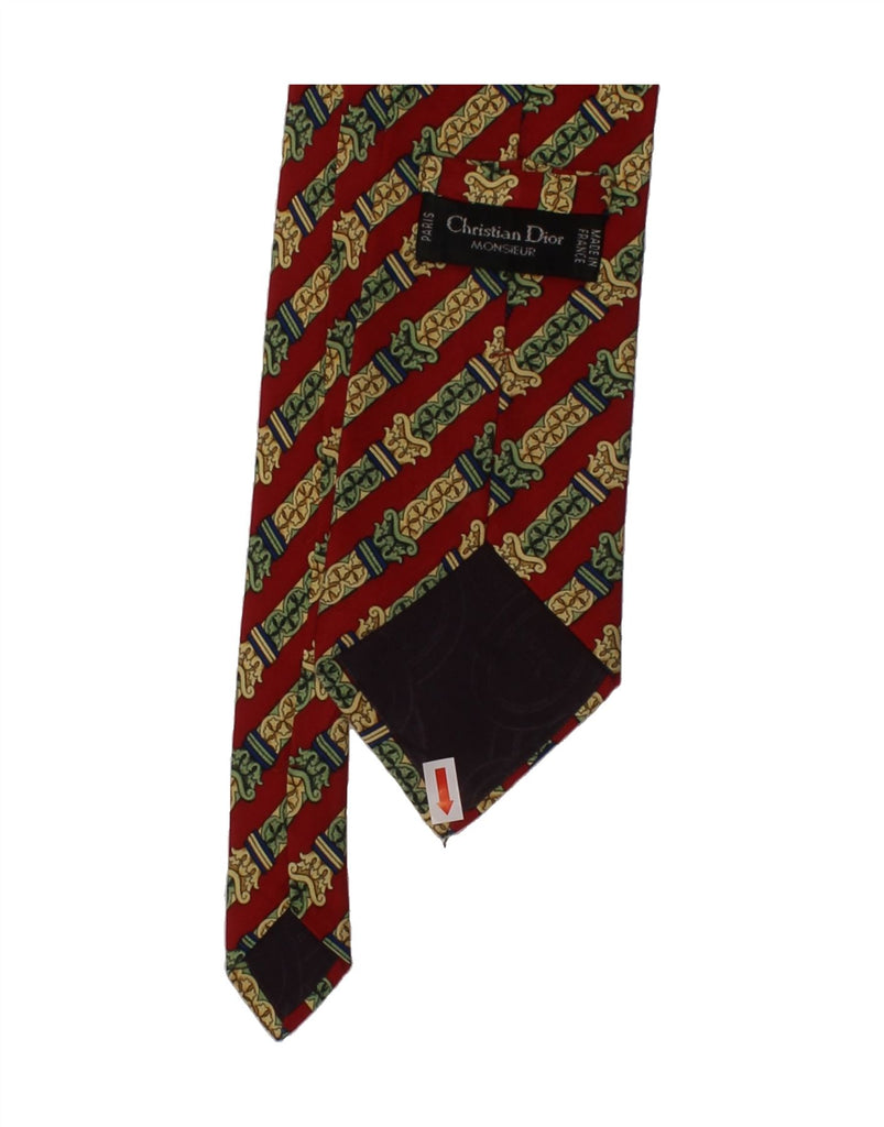 CHRISTIAN DIOR Mens Tie One Size Red Striped Silk Designer Vintage Christian Dior and Second-Hand Christian Dior from Messina Hembry 