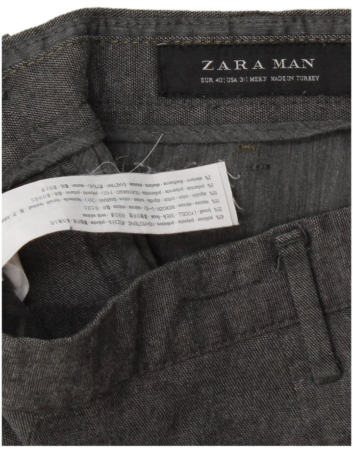 Мужские брюки-чиносы Zara EU 40 Medium W31 L30, серый полиэстер