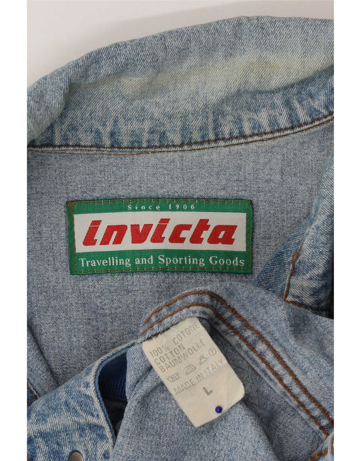 Мужская джинсовая куртка Invicta UK 40, большая синяя, хлопок