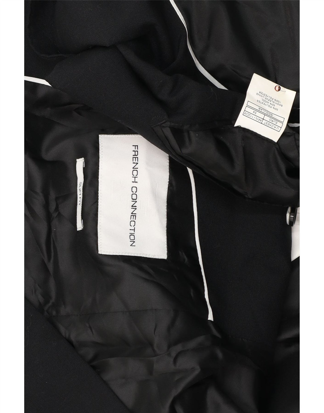 Мужской приталенный пиджак French Connection с 2 пуговицами, Великобритания 44, 2XL, темно-синий