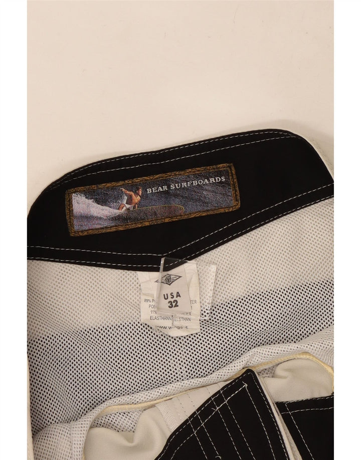 Мужские повседневные шорты с рисунком Bear W32, средний белый полиэстер с цветными блоками