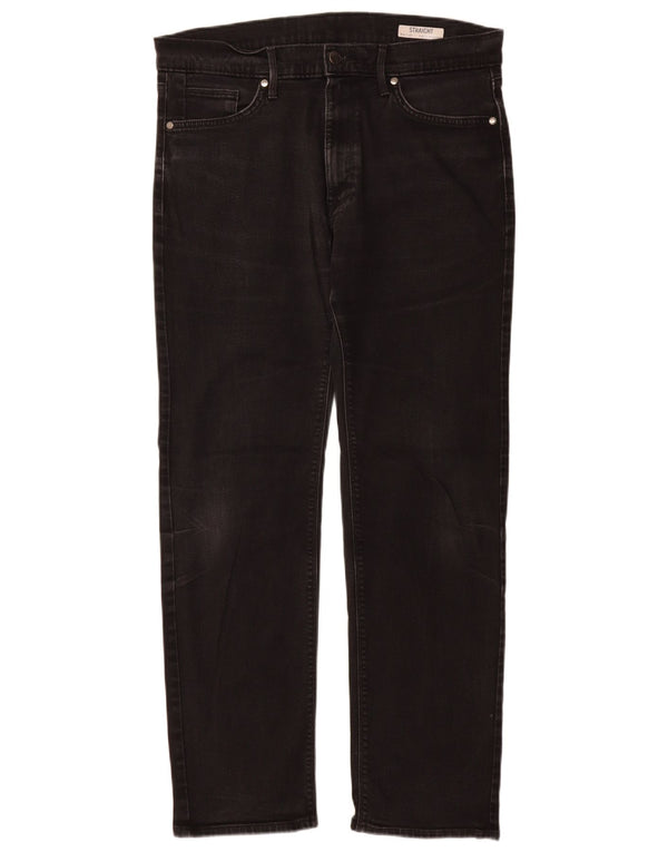 Мужские прямые джинсы Marks & Spencer W34 L31, черный хлопок