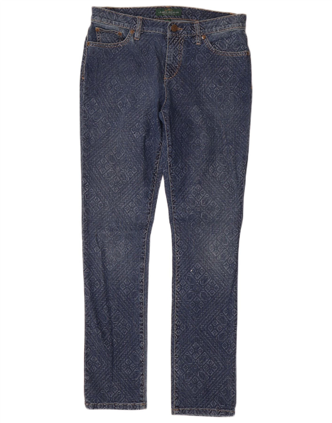 Женские узкие джинсы Ralph Lauren США 8, средние размеры W32 L31, синие, хлопок с геометрическим рисунком