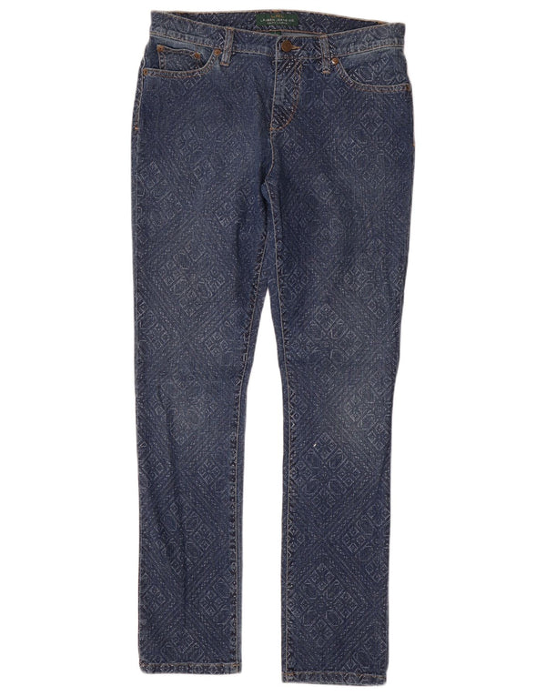 Женские узкие джинсы Ralph Lauren США 8, средние размеры W32 L31, синие, хлопок с геометрическим рисунком