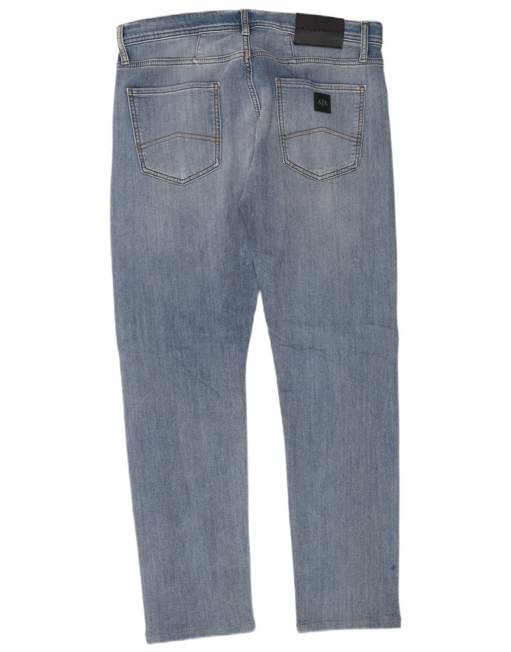 Мужские зауженные джинсы Armani Exchange W33 L32 синие, хлопок