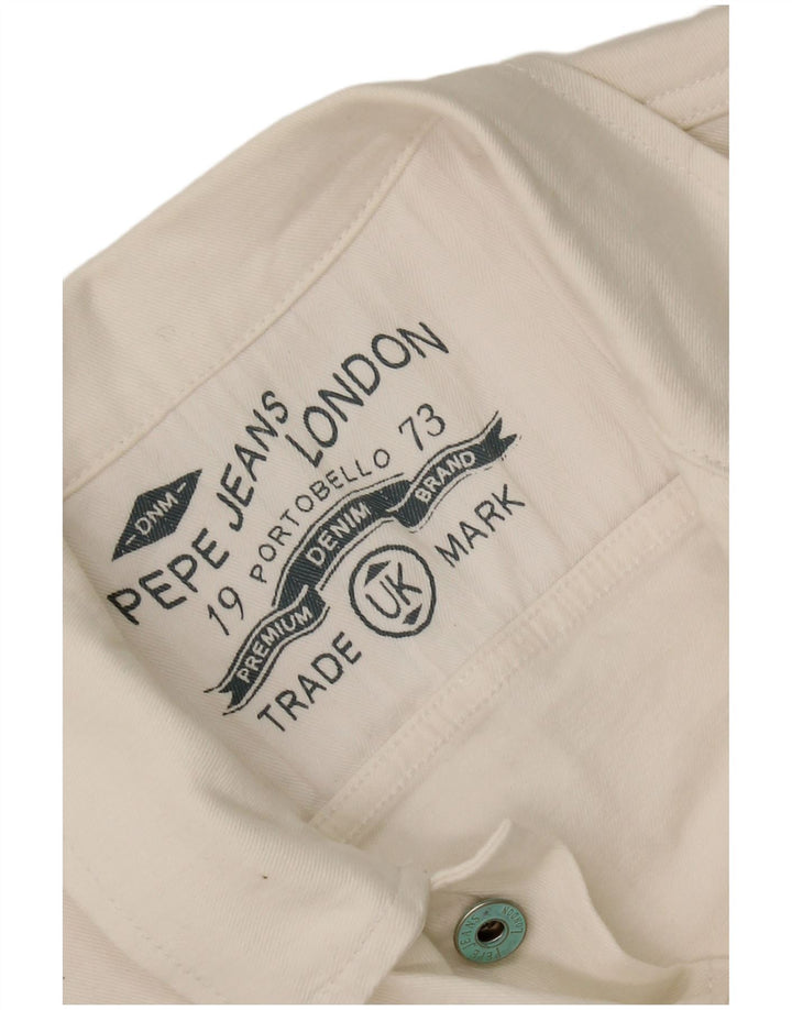 Женская укороченная джинсовая куртка PEPE Jeans UK 10, маленькая белая
