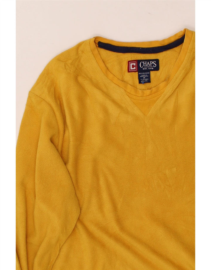 CHAPS Mens Fleece Jumper Medium Yellow Polyester Vintage Chaps and Second-Hand Chaps from Messina Hembry 