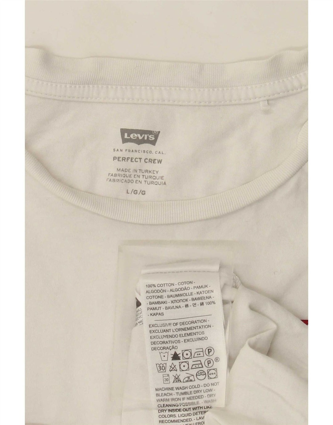 Женская футболка Levi's Top UK 16 Large4 Белый хлопок
