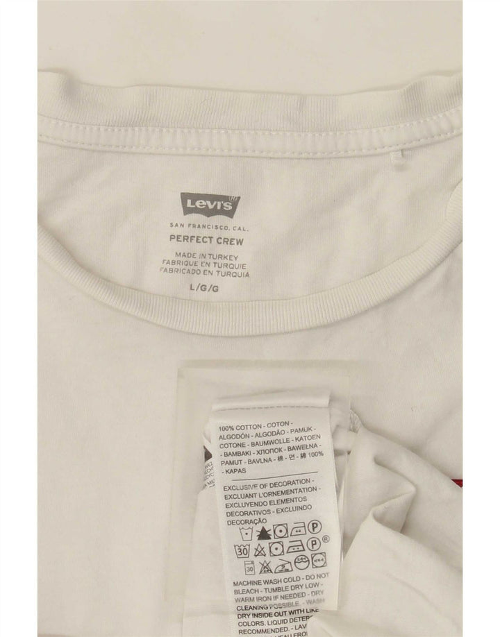 Женская футболка Levi's Top UK 16 Large4 Белый хлопок