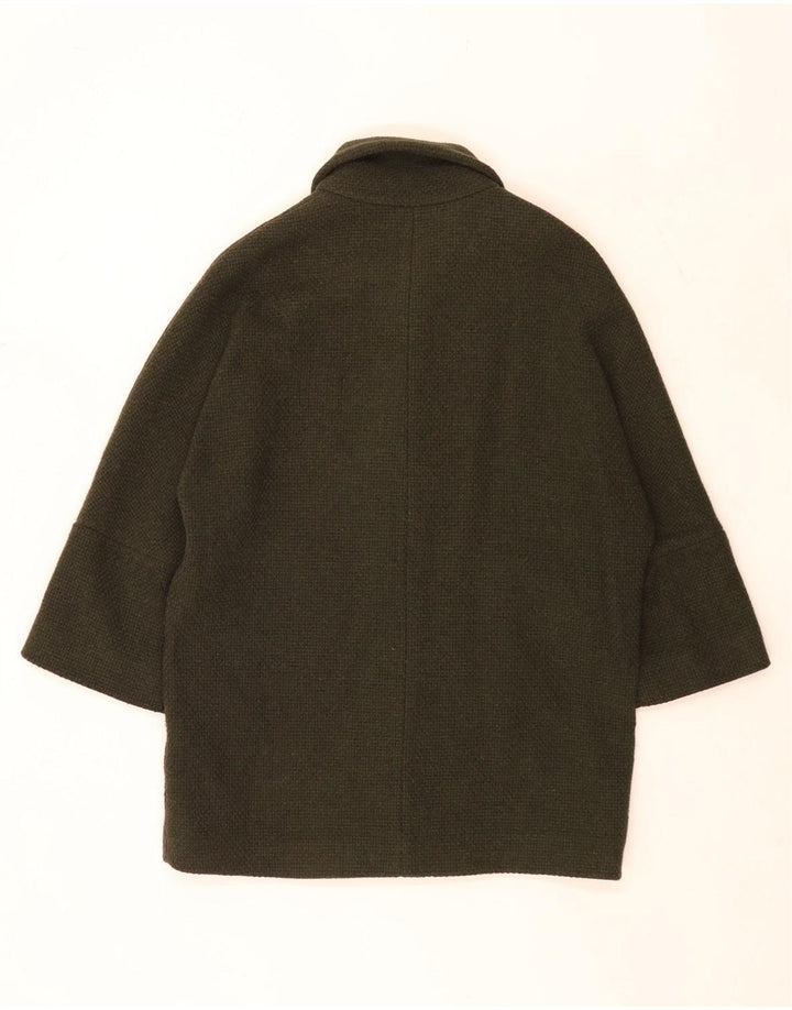 Женское пальто оверсайз Massimo Dutti UK 10, маленькое, хаки, шерсть