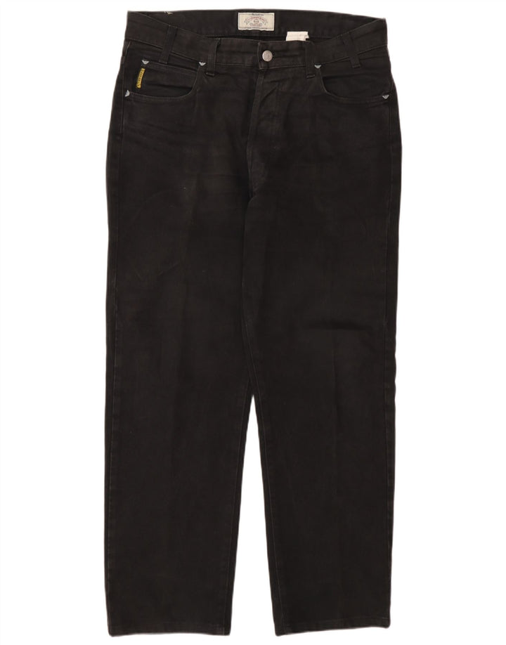 Мужские прямые джинсы Armani W32 L28, черный хлопок
