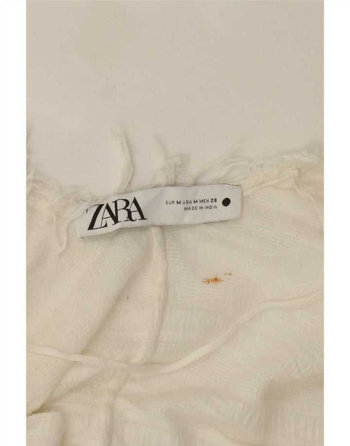Женский удлиненный кардиган большого размера с короткими рукавами Zara UK 14, средний белый
