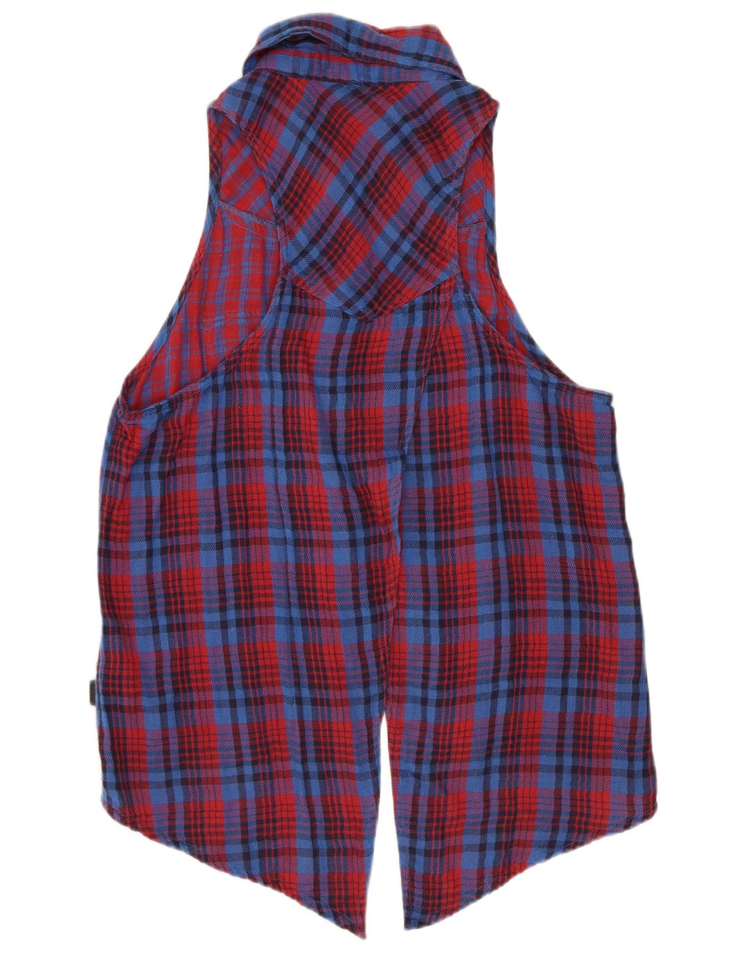 Женская блузка-рубашка без рукавов Vans UK 12, хлопок в красную клетку среднего размера