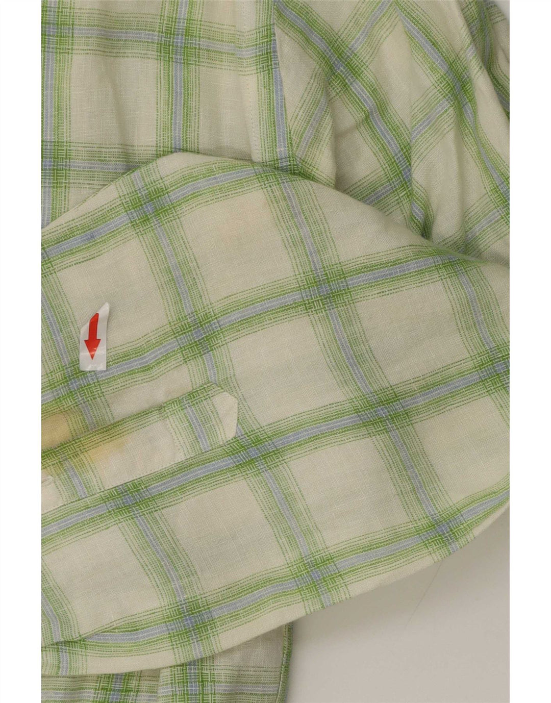Мужская рубашка Massimo Dutti, размер 44 XL, зеленая льняная клетка