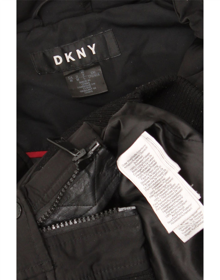 Женская куртка-бомбер Dkny UK 14, средний черный полиэстер
