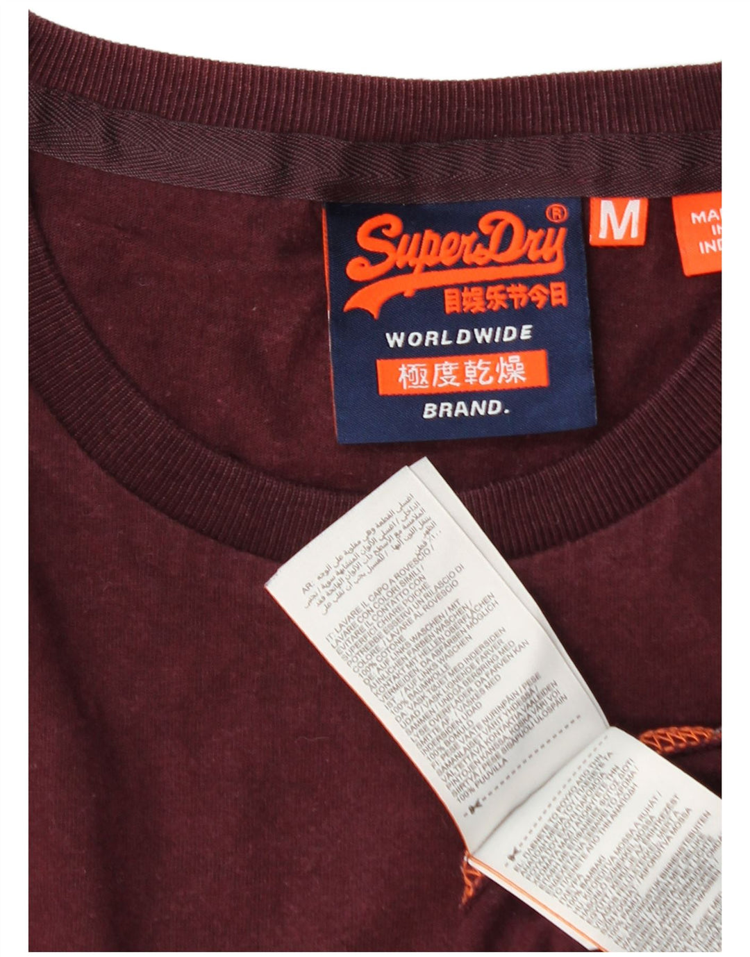 Мужская футболка Superdry Top среднего бордового цвета, хлопок