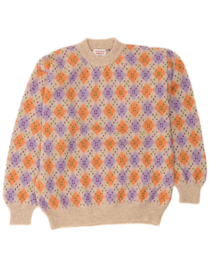 Мужской джемпер с круглым вырезом Benetton IT 48 Medium Multicolored