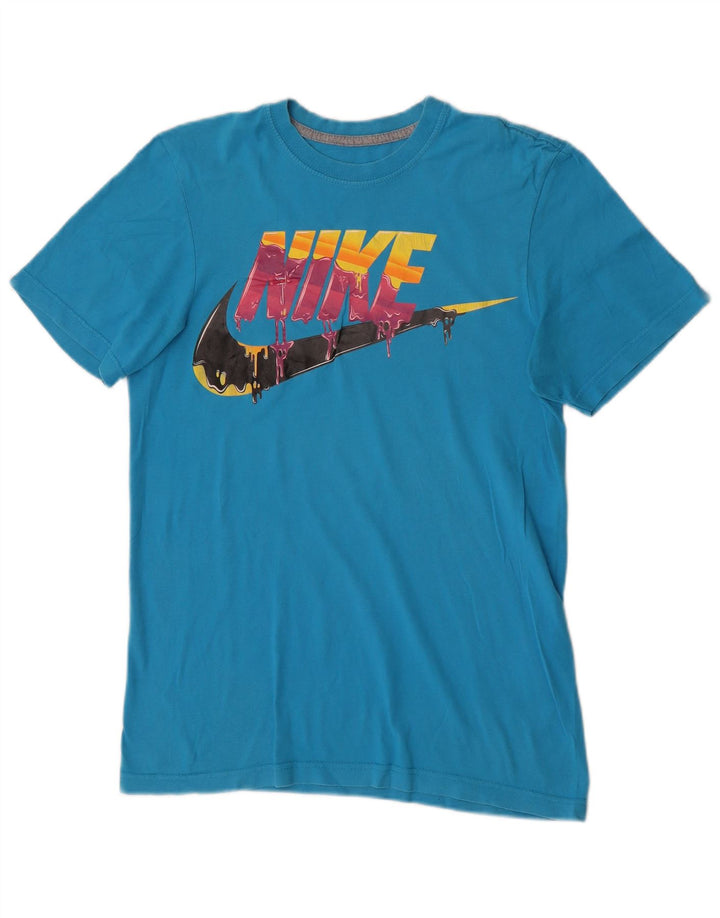 Мужская футболка обычного кроя Nike с графическим рисунком, маленький синий хлопковый топ