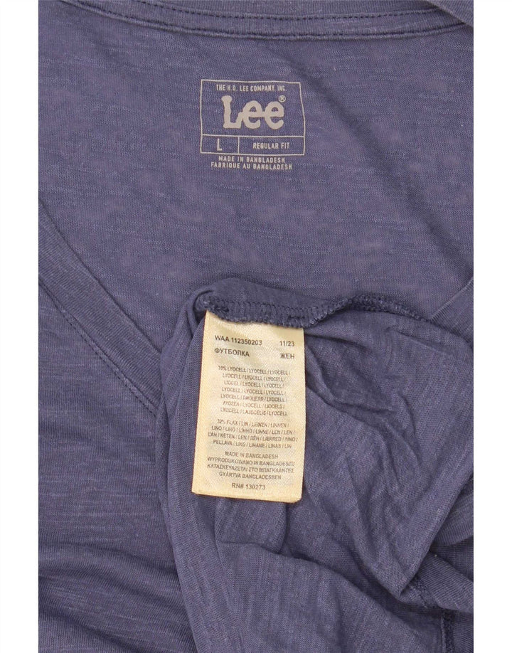 Женская футболка Lee Regular Fit Top UK 16, большой синий лиоцелл
