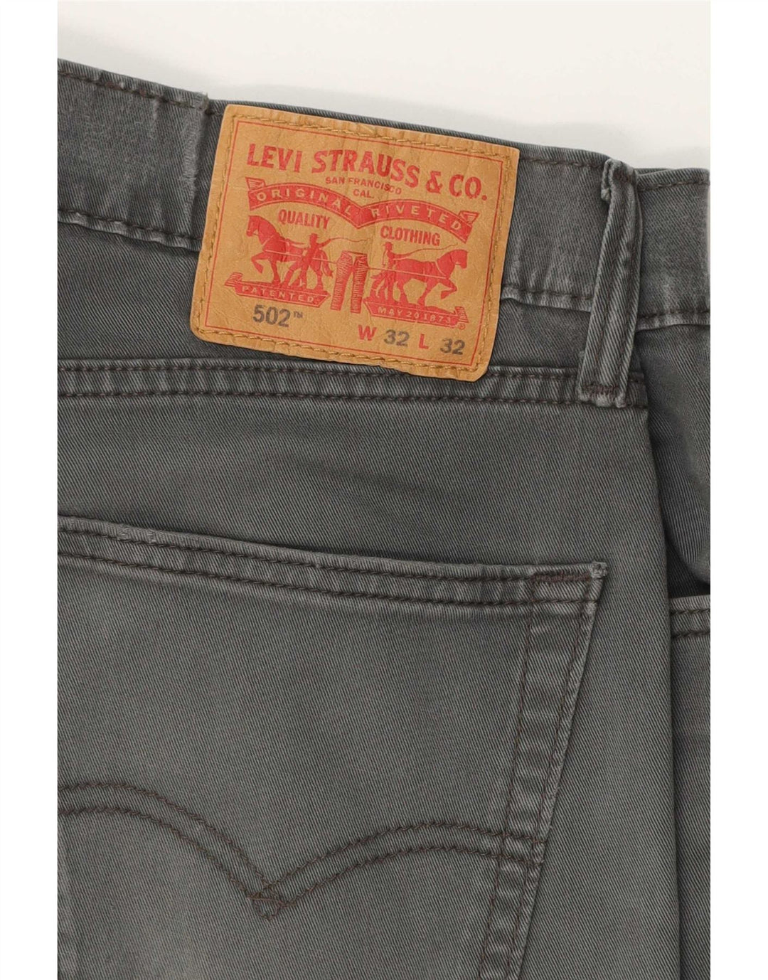 Мужские зауженные джинсы Levi's 502 W32 L32 Серые хлопковые