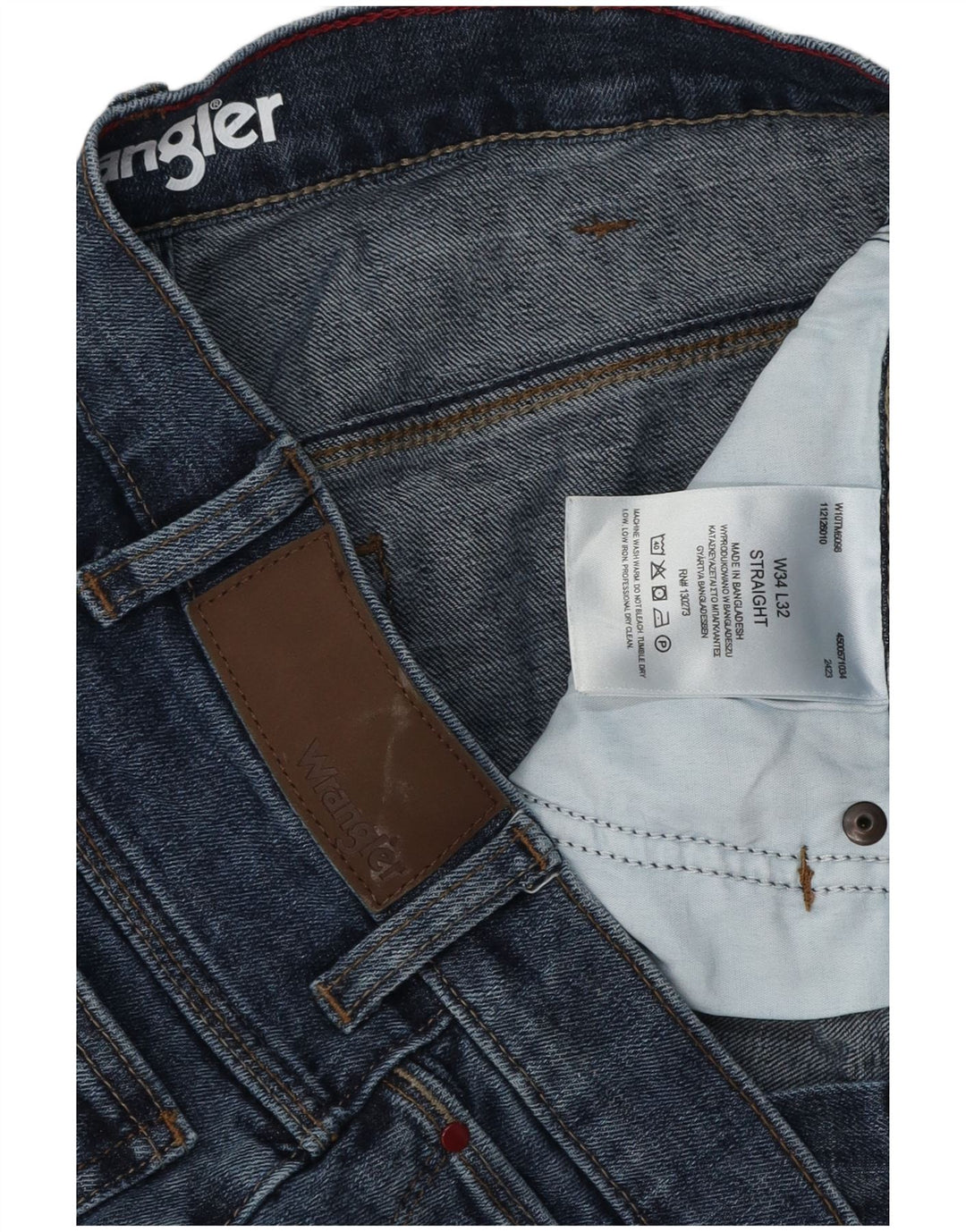 Мужские прямые джинсы Wrangler W34 L32, синий хлопок