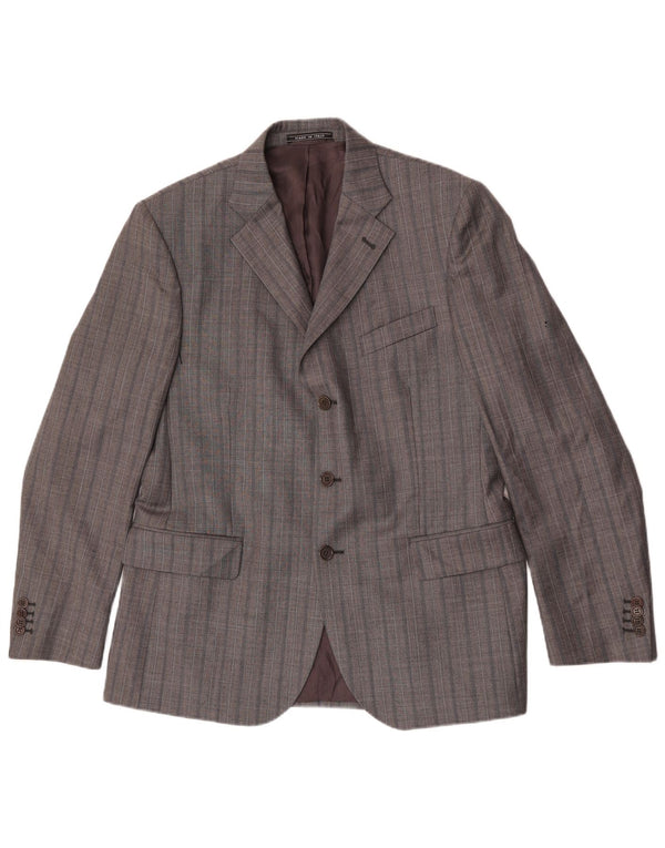Loro Piana Мужской костюм из 2 предметов на трех пуговицах IT 52 XL W34 L32 Серый в полоску из шерсти