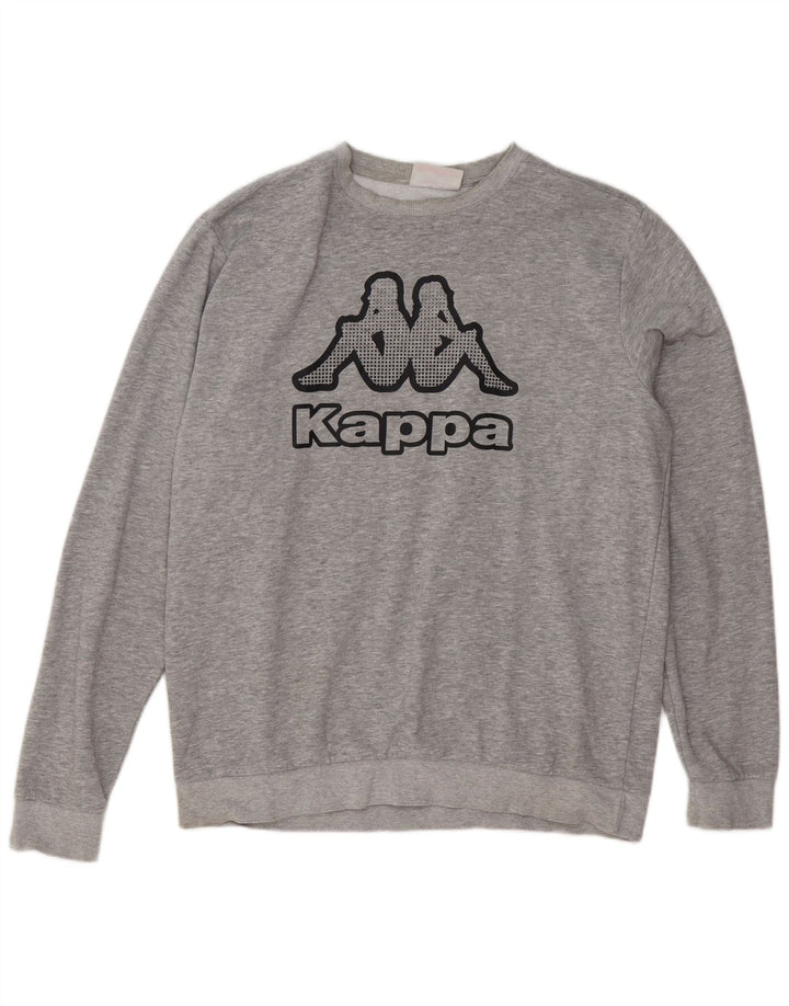 Мужской свитшот Kappa с рисунком, XL, серый хлопок с крапинками