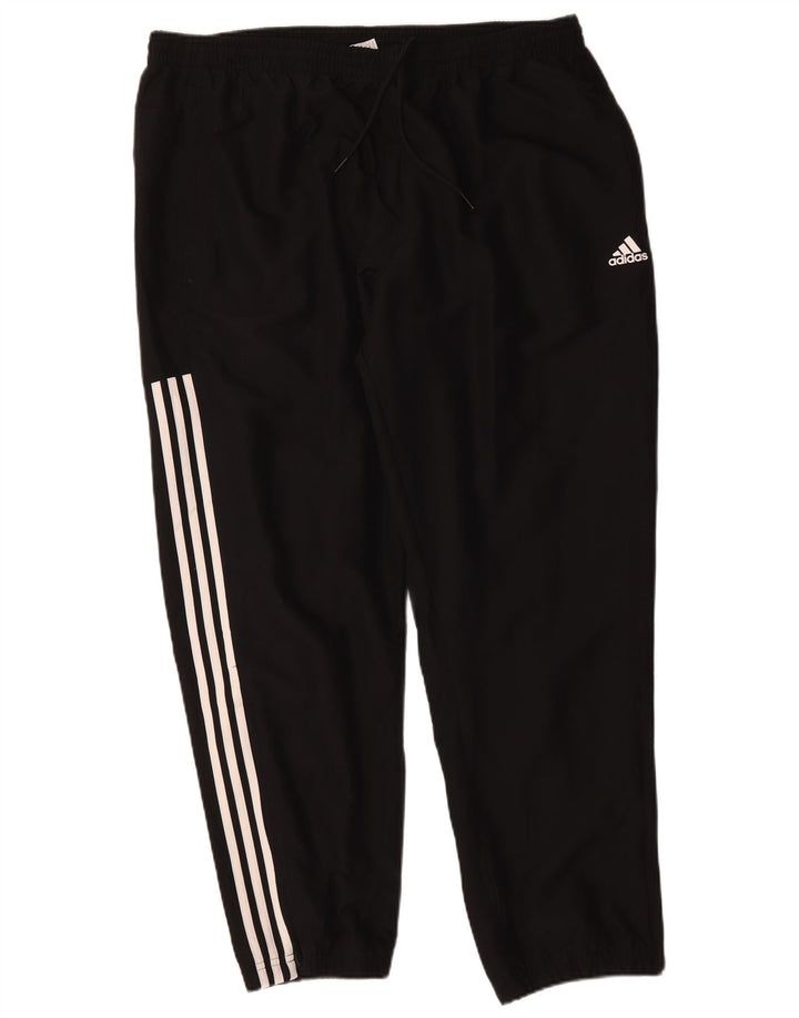 Мужские спортивные брюки Adidas 2XL черные из полиэстера с цветными блоками