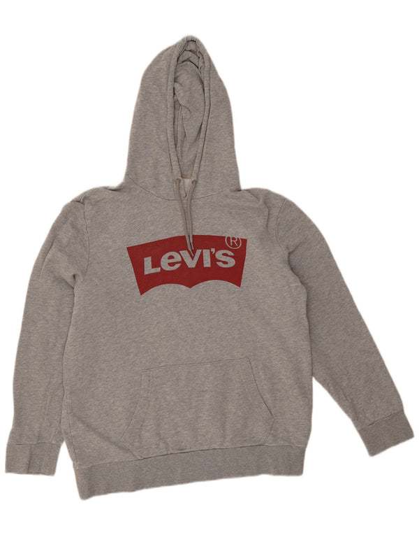 Мужской джемпер с капюшоном Levi's, большой серый, хлопковый