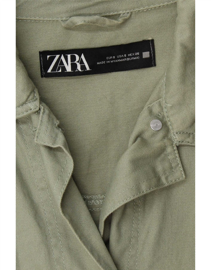 Мужская куртка оверсайз Zara UK 10, маленький зеленый хлопок