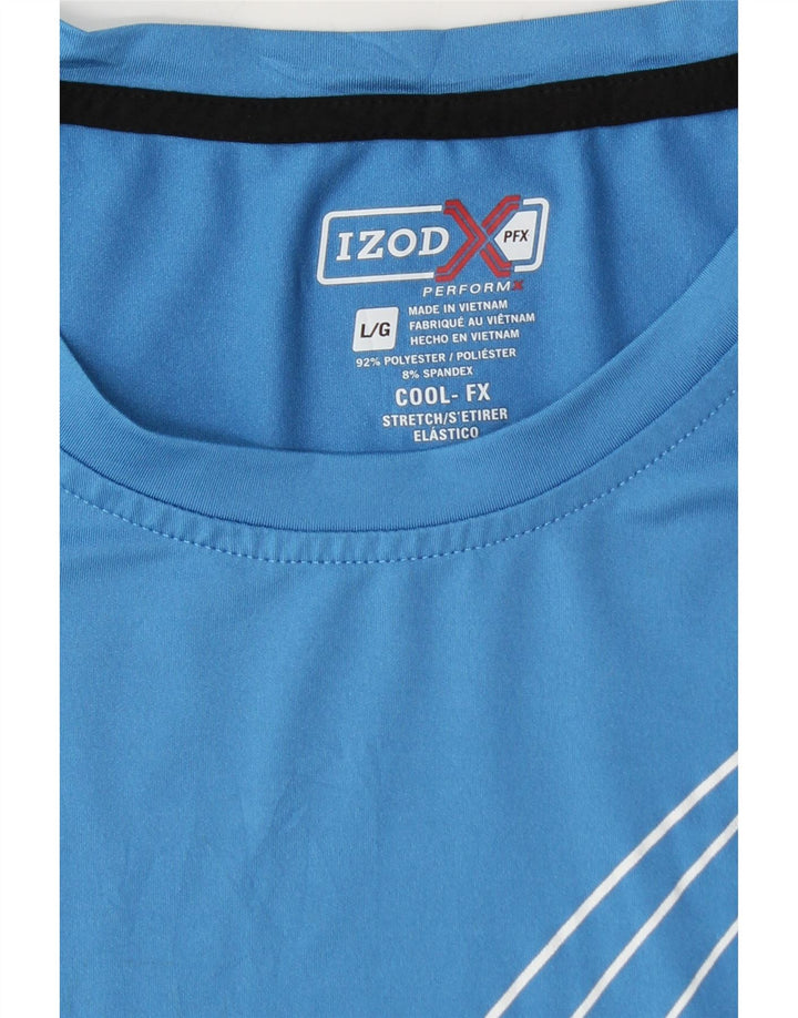 Мужская футболка Izod из полиэстера в большую синюю полоску