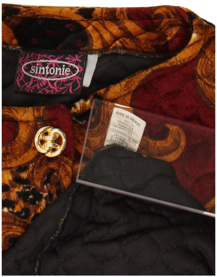 ВИНТАЖНЫЙ женский укороченный кардиган, Великобритания 14, большой разноцветный ацетат с узором пейсли