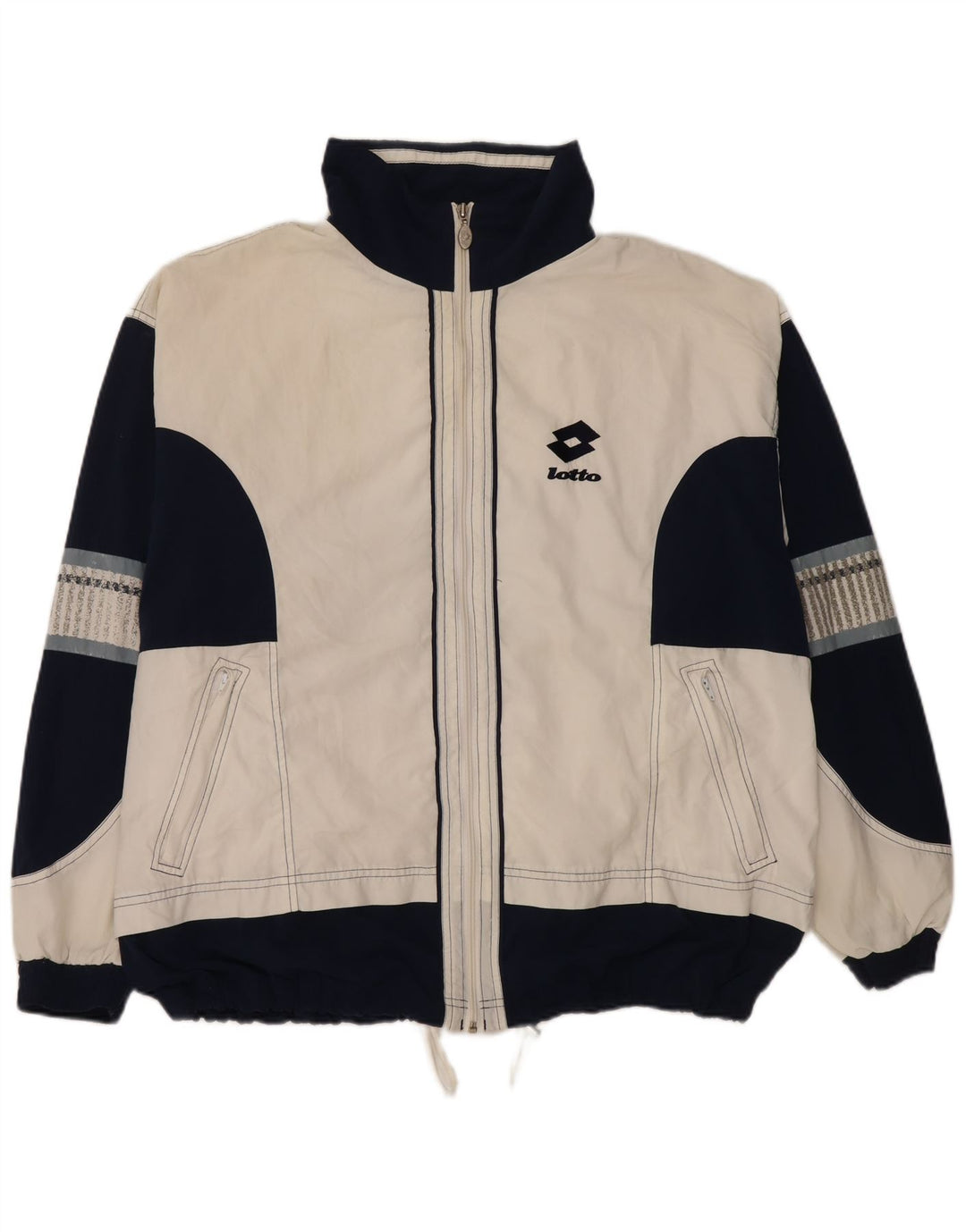 LOTTO Мужской спортивный костюм верхняя куртка 2XL белый полиэстер с цветными блоками