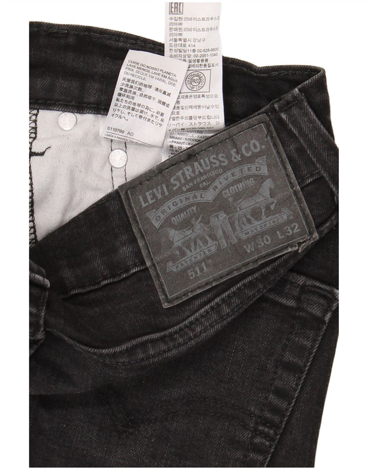 Мужские джинсы Levi's Slim 511 W30 L32, черный хлопок