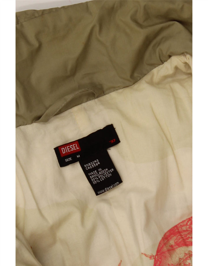 Женская стеганая куртка DIESEL UK 14, средний цвет хаки, полиэстер