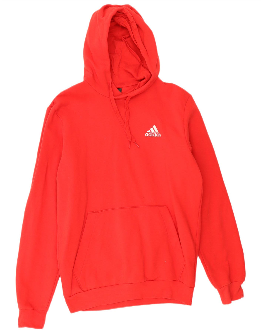 Мужской джемпер с капюшоном Adidas среднего красного цвета, хлопок