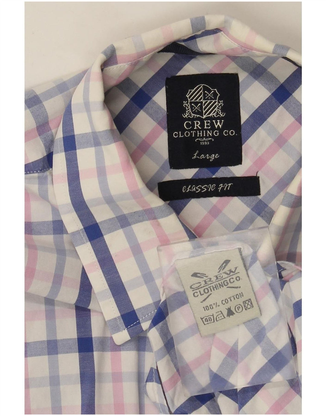 Crew Clothing Мужская рубашка классического кроя из хлопка большого размера в разноцветную клетку